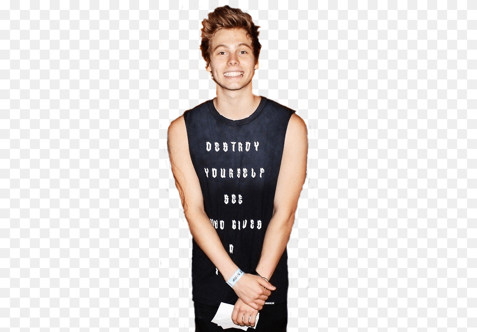 Luke Hemmings Transparent 5sos Luke Hemmings Tattoos, Teen, Boy, T-shirt, Clothing Png Image