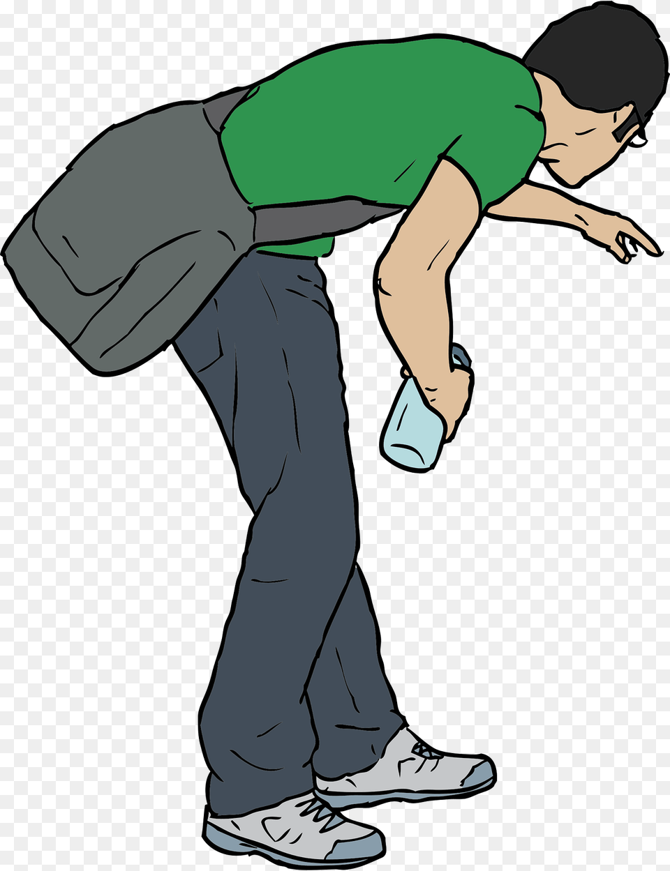 Luke Lamborn Reaching Down Clipart, Clothing, Pants, Person, Footwear Png