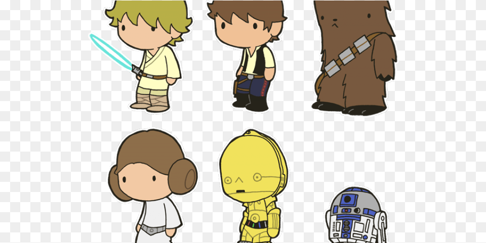 Luke Skywalker Clipart Princess Leia All Star Wars Characters, Publication, Book, Comics, Baby Free Png Download