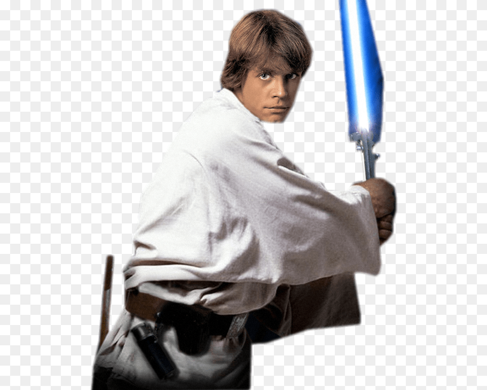 Luke Skywalker Star Wars Anakin Skywalker Obi Wan Kenobi Luke Skywalker Star Wars, Weapon, Sword, Person, Firearm Free Png