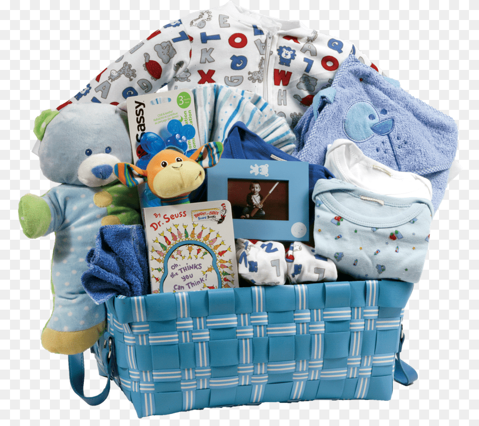 Lullaby Baby Gift Basket With Ribbon Plush, Teddy Bear, Toy, Person, Diaper Free Transparent Png