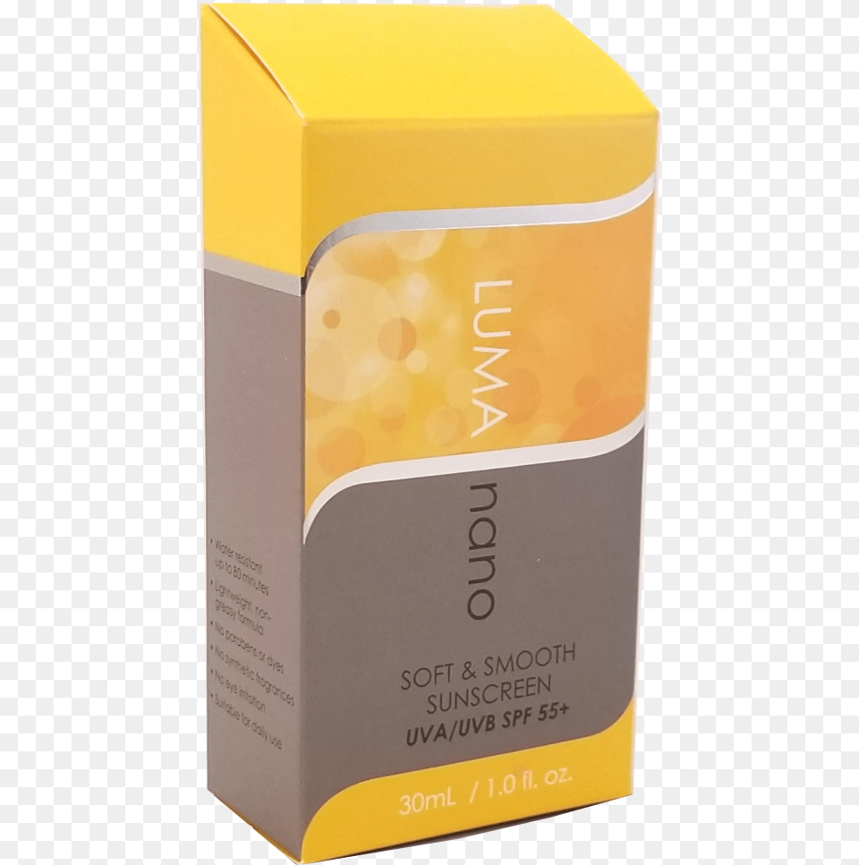 Luma Nano Soft And Smooth Sunscreen Spf 55 Box, Bottle, Cosmetics Png