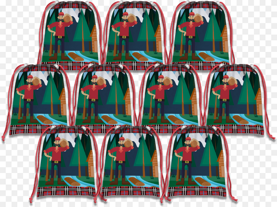 Lumberjack Drawstring Tote Bag Garment Bag, Pattern, Person, Art Png Image