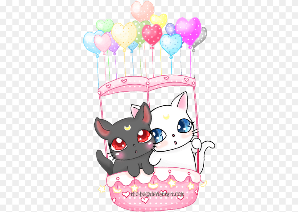 Luna And Artemis Luna Y Artemis Sailor Moon, People, Person, Balloon, Birthday Cake Png Image