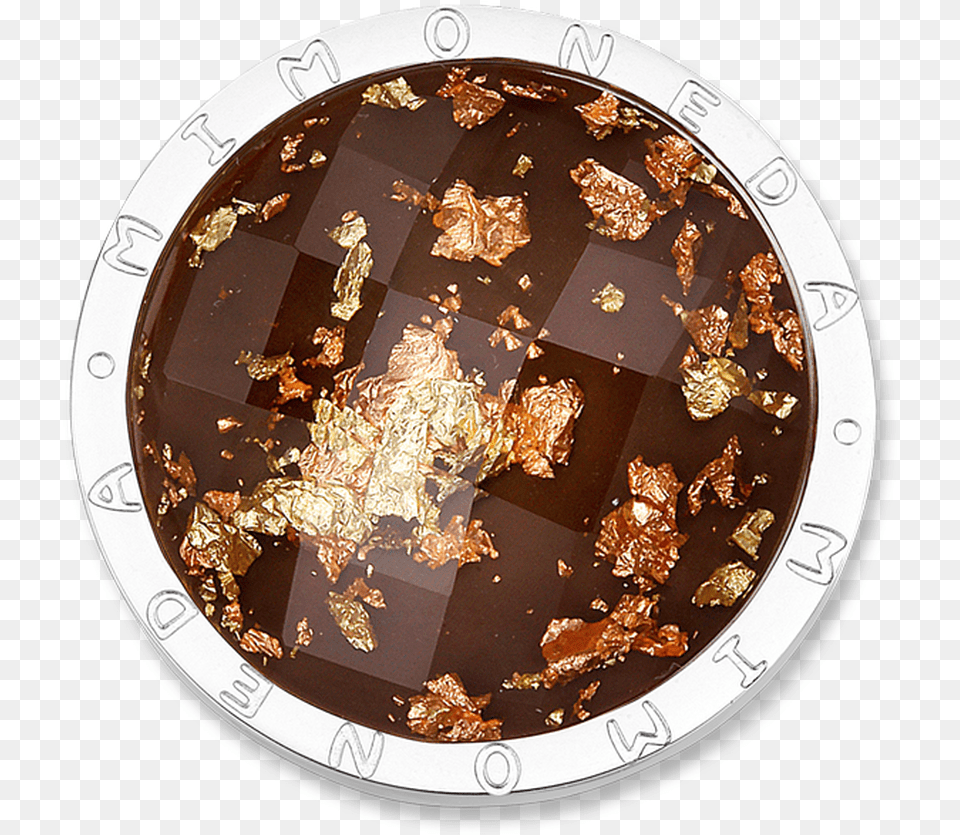 Luna Brown Stainless Steel Disc With Gold And Rosegold Circle, Photography, Meal, Food, Person Png