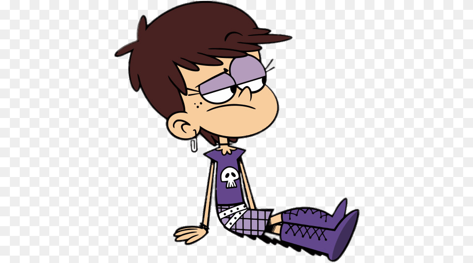 Luna Loud Sitting Around Luna The Loud House Characters, Cartoon, Baby, Person, Face Png