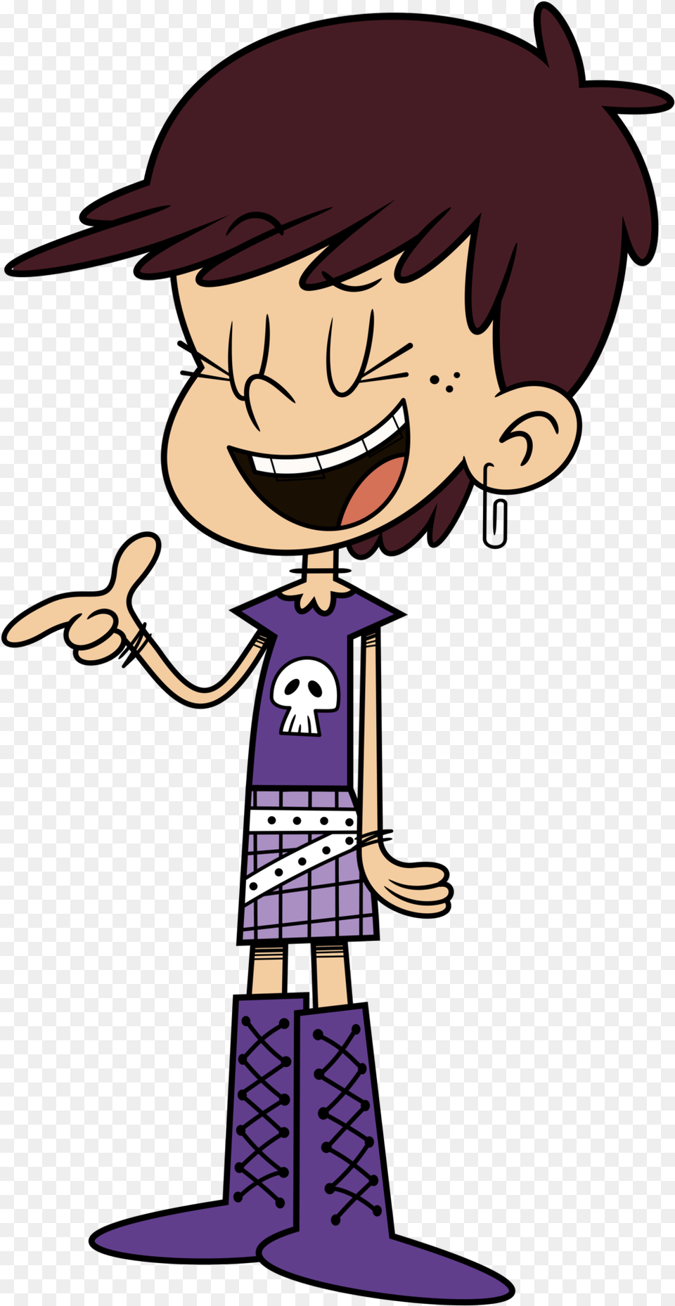 Luna Loud Skull T Shirt Loud House Luna Loud, Person, Cartoon, Face, Head Free Png Download