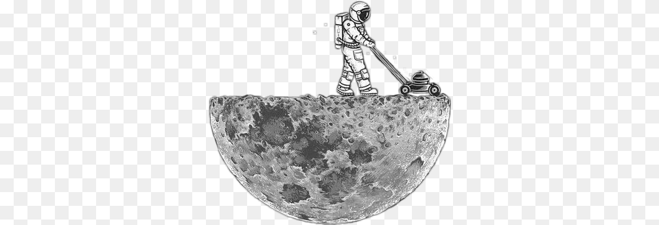 Luna Moon Medialuna Lunas Astronaut Mowing The Moon, Astronomy, Nature, Night, Outdoors Free Png Download