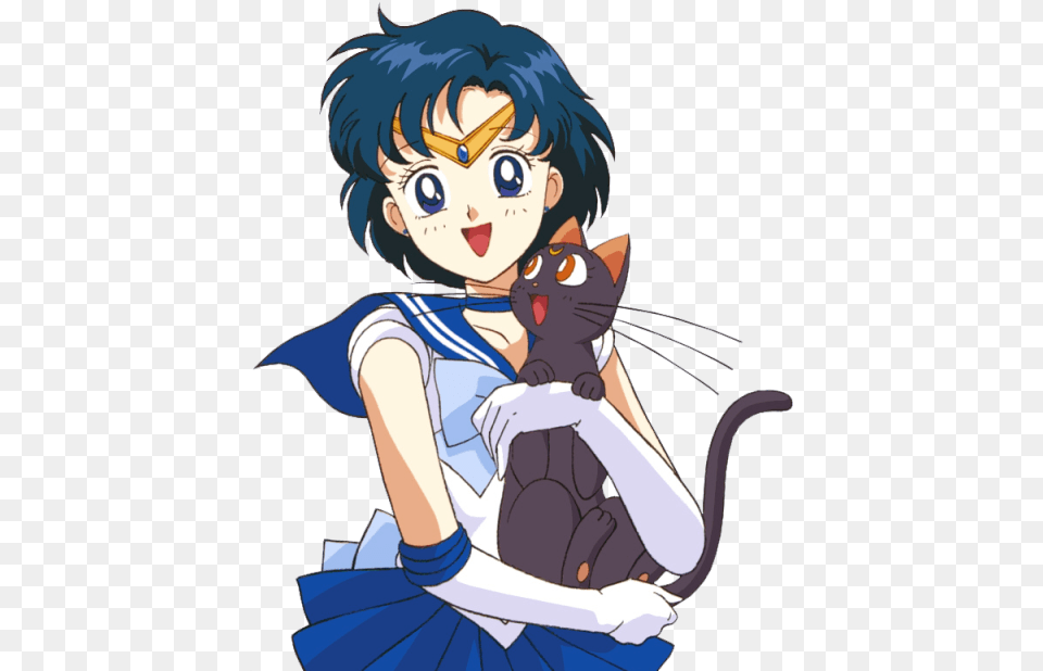 Luna Sailor Moon Sailor Mercury Ami Mizuno Sailor Mercury And Luna, Book, Comics, Publication, Baby Free Transparent Png