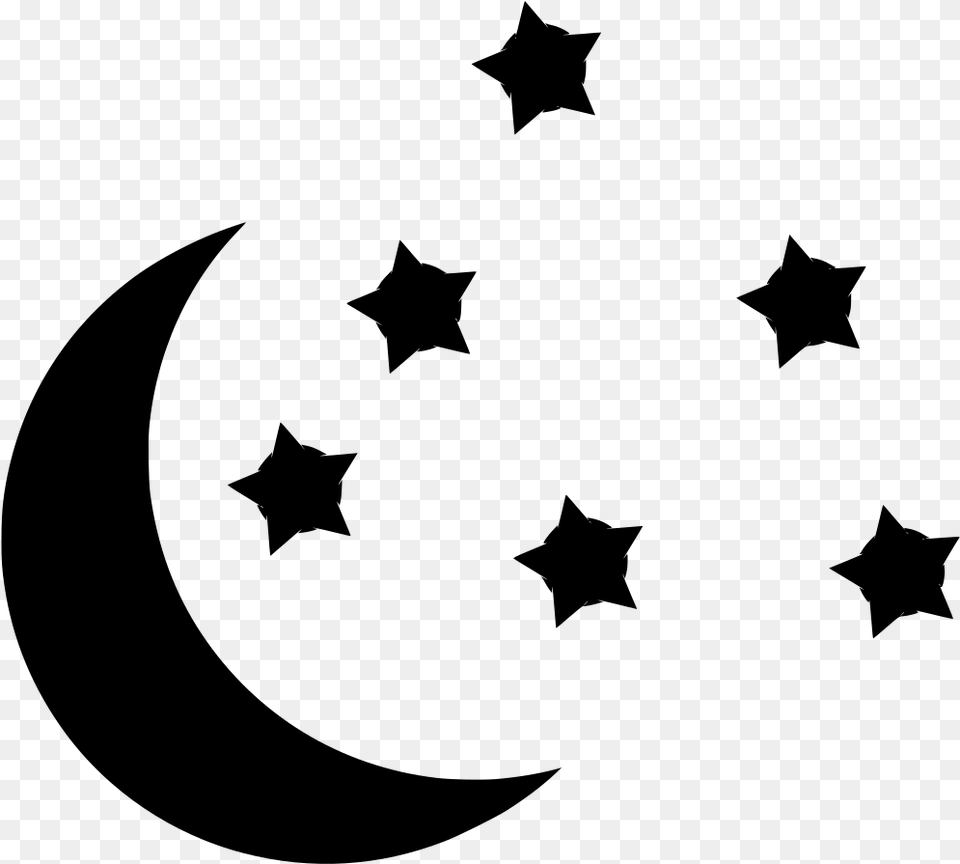 Luna Y Estrellas Dibujo, Gray Free Transparent Png