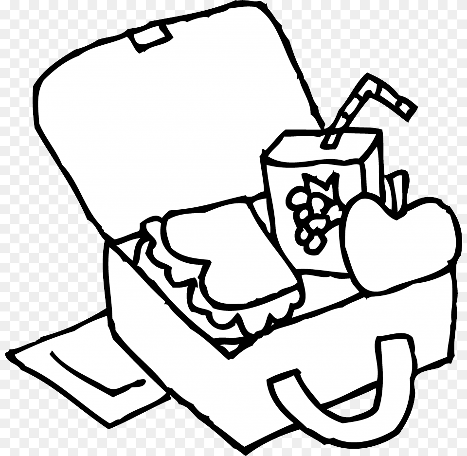 Lunch Box Clipart Black And White Lunchbox Clipart, Bag Png Image