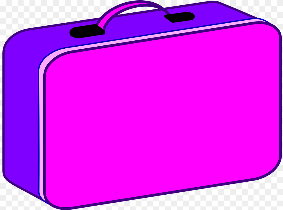 Lunch Box Purple And Pink Lunch Clip Art At Vector Purple Suitcase Clipart, Bag, Baggage, Briefcase Png Image