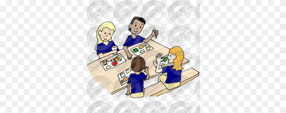 Lunch Table Picture For Classroom Therapy Use Great Conversation, Publication, Book, Comics, Baby Png
