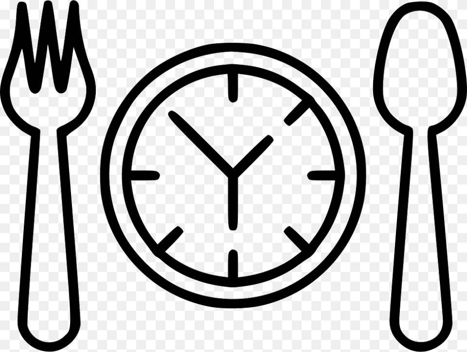 Lunch Time Transparent Images, Cutlery, Fork, Analog Clock, Clock Free Png Download