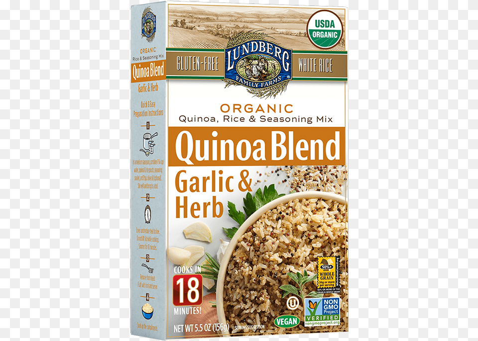 Lundberg Garlic Herb Quinoa Blend, Breakfast, Food, Oatmeal, Produce Free Png