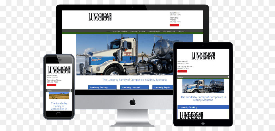 Lunderby Trucking Llc Responsive Web Design Image, Electronics, Phone, Mobile Phone, Transportation Free Transparent Png