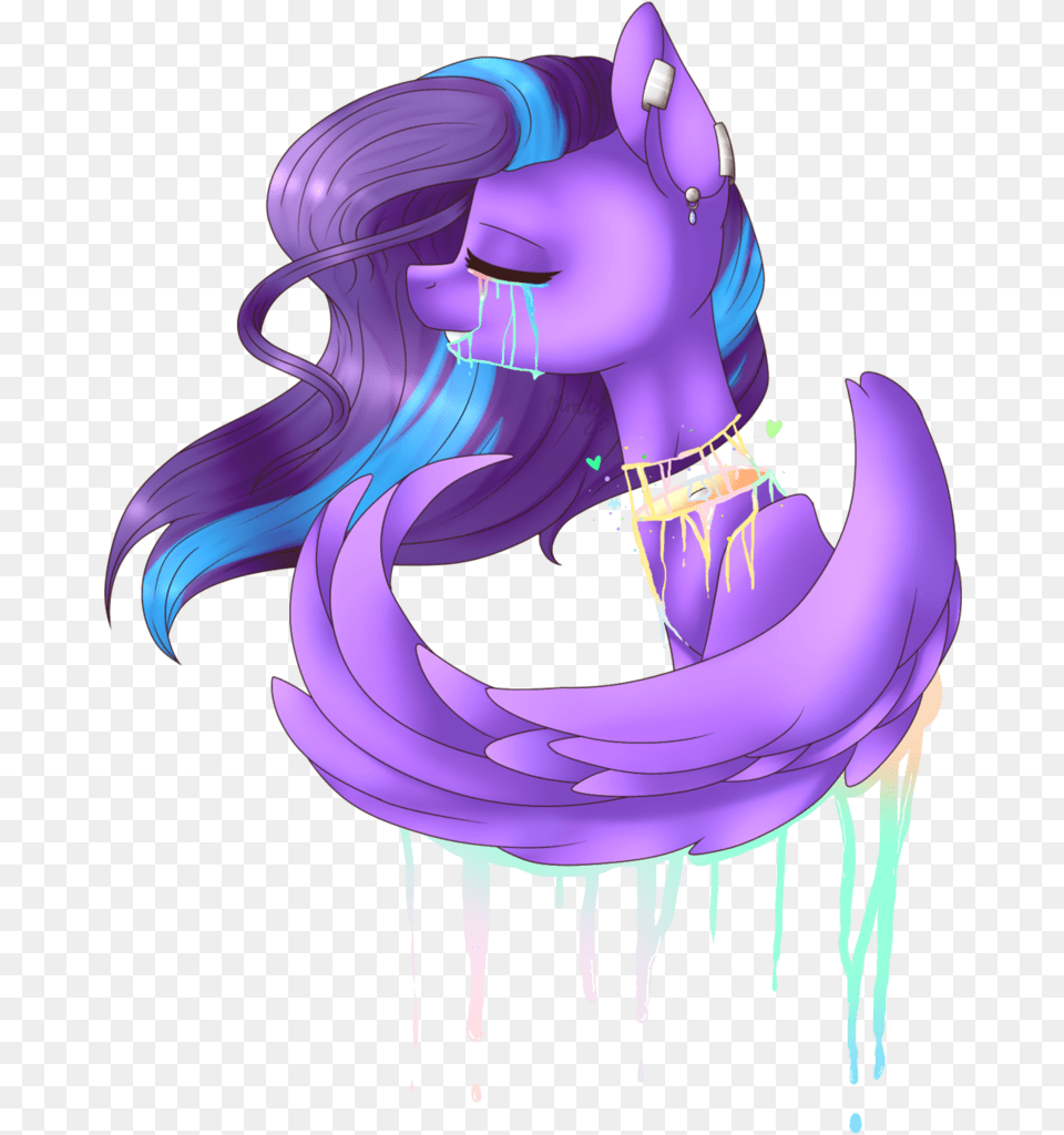 Lurid Dewdrop Pastel Gore By Lemonpanda Pastel, Purple, Adult, Female, Person Png Image