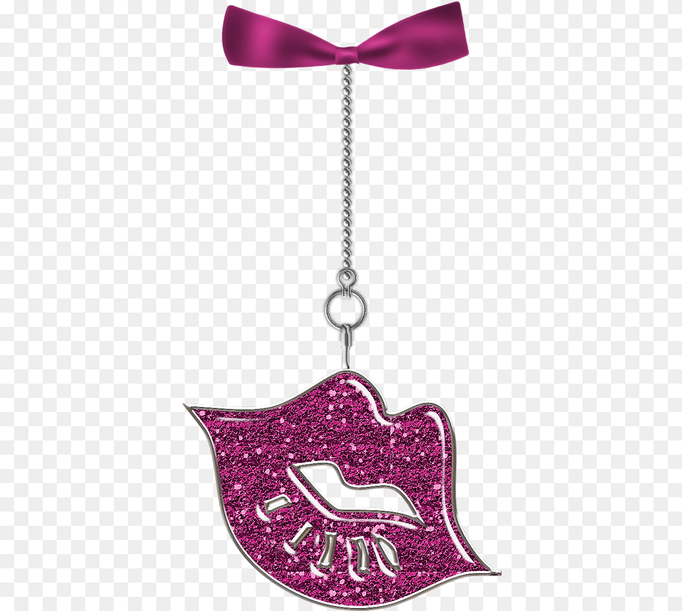 Luscious Lips Shoelace Knot, Accessories, Jewelry, Necklace, Purple Free Png