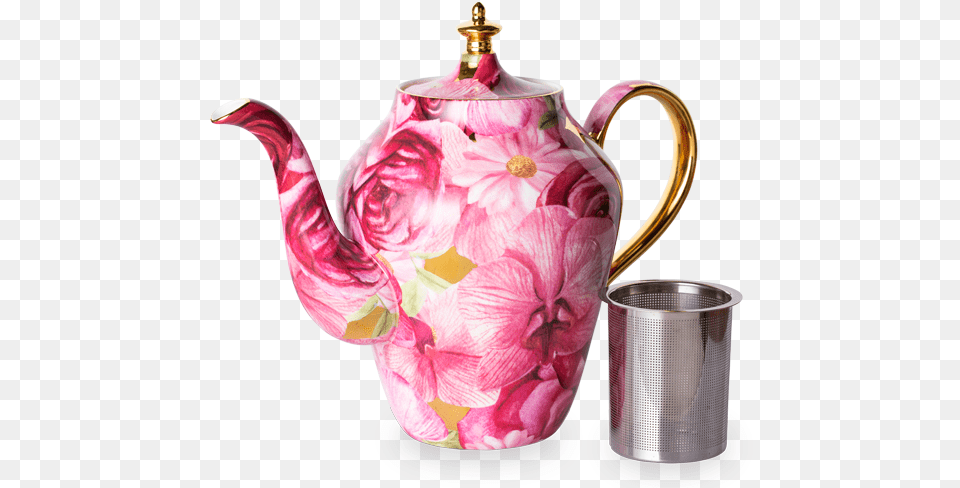 Luscious Orchid Rose Teapot Teapot, Cookware, Pot, Pottery, Jug Png