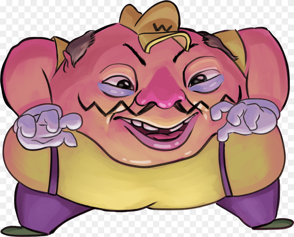 Lusty Wario Portrait, Art, Purple, Drawing, Baby Png Image