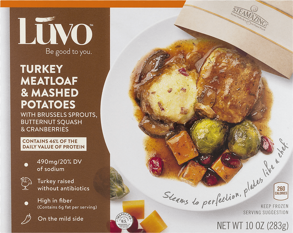 Luvo Turkey Meatloaf Amp Mashed Potatoes 10 Oz Free Png Download