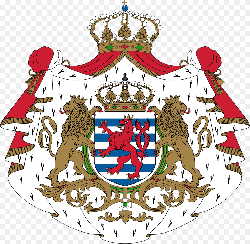 Luxembourg Flag Coat Of Arms, Animal, Lion, Mammal, Wildlife Png Image