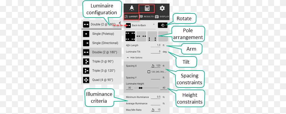 Luxiflux Area Webbased Exterior Lighting Calculator Vertical, Text Png