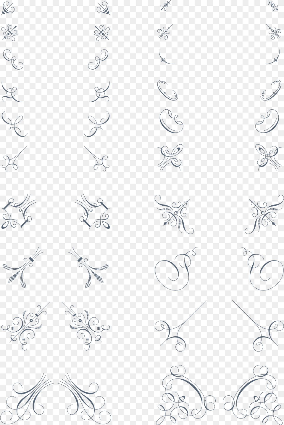 Luxurious Flourishes Vector Pack Pattern, Art, Blackboard, Floral Design, Graphics Png