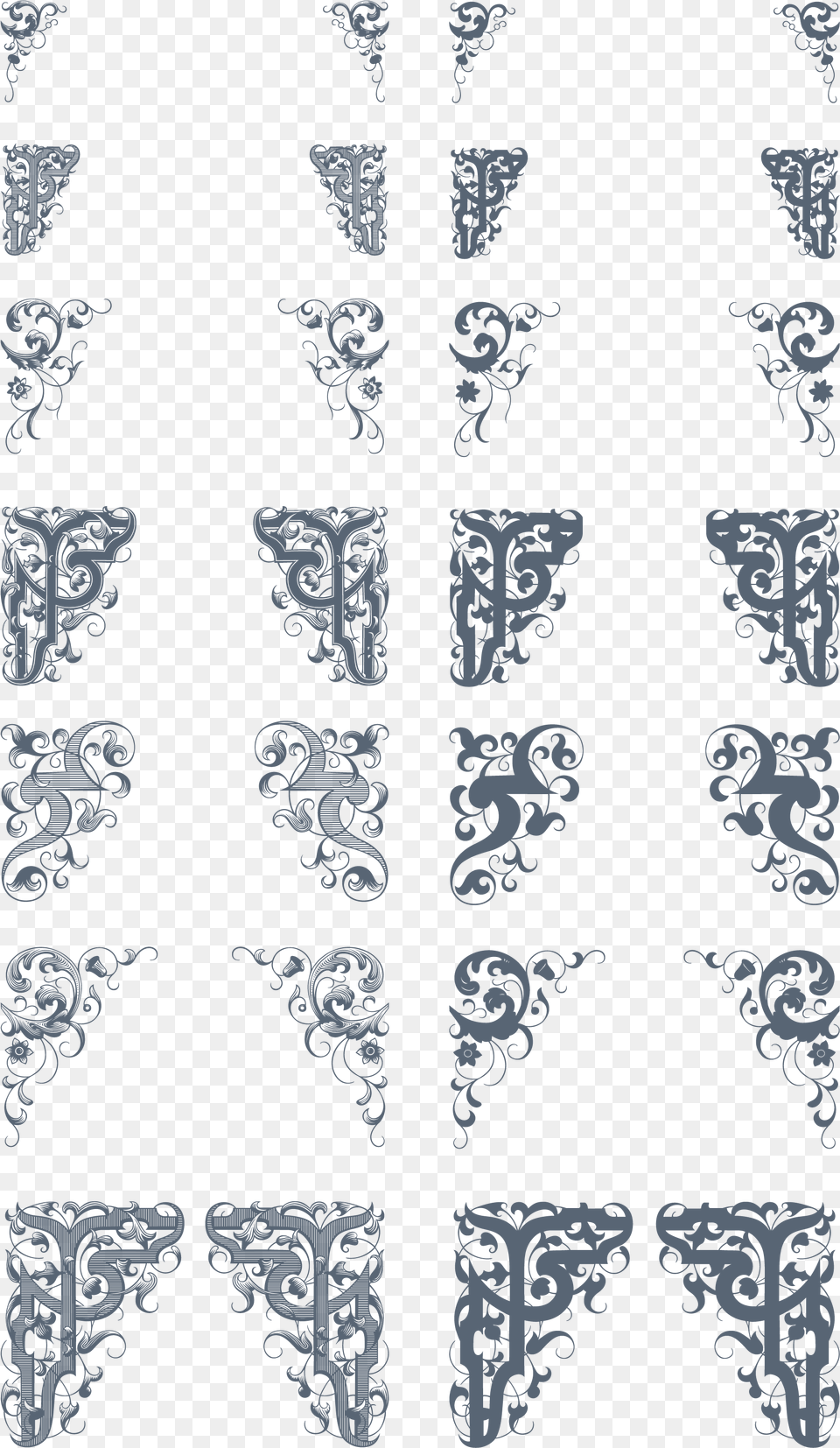 Luxurious Flourishes Vector Pack Vector Ornaments Decorative Ornament Ugol, Pattern, Blackboard, Art, Graphics Free Transparent Png