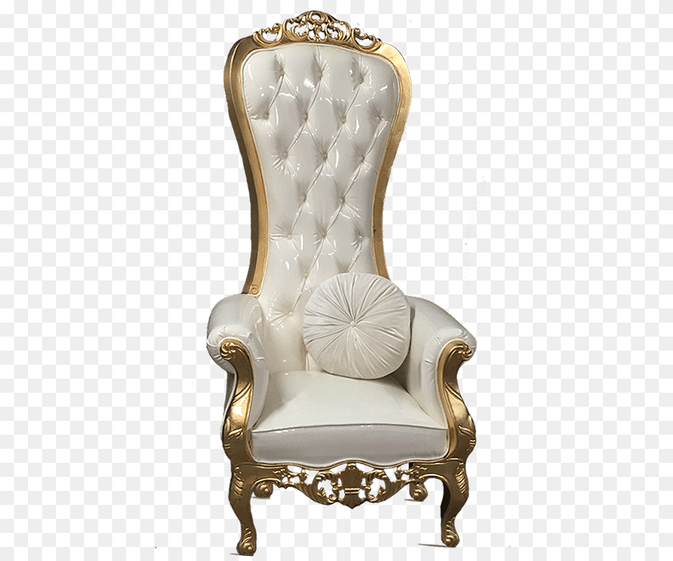 Luxurious White Leather Throne, Chair, Furniture, Armchair Free Transparent Png