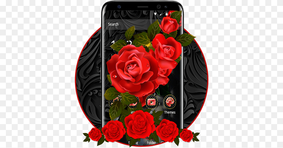 Luxury Black Red Rose Theme Apps On Google Play Rose Information On Flowers, Electronics, Flower, Phone, Plant Png Image