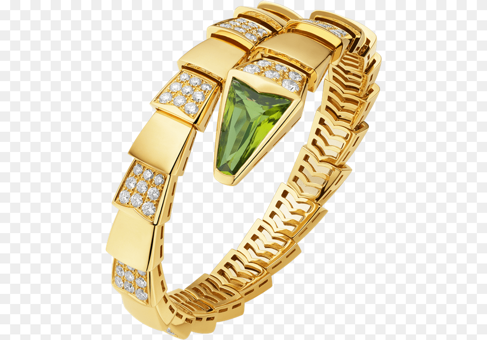 Luxury Bvlgari Serpenti Bracelet Yellow Gold With Peridot Bvlgari Bracelet Serpenti, Accessories, Jewelry, Gemstone, Diamond Png