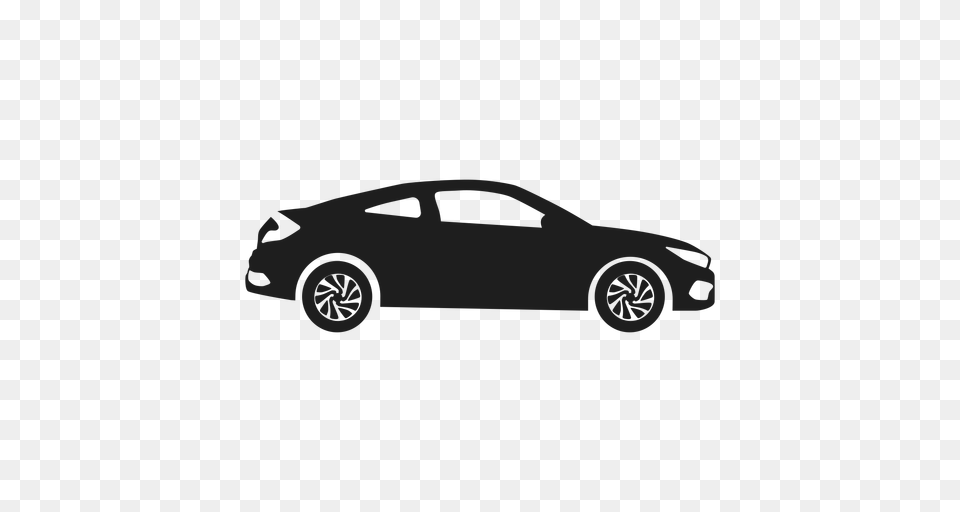 Luxury Car Side View Silhouette, Vehicle, Coupe, Transportation, Sedan Png