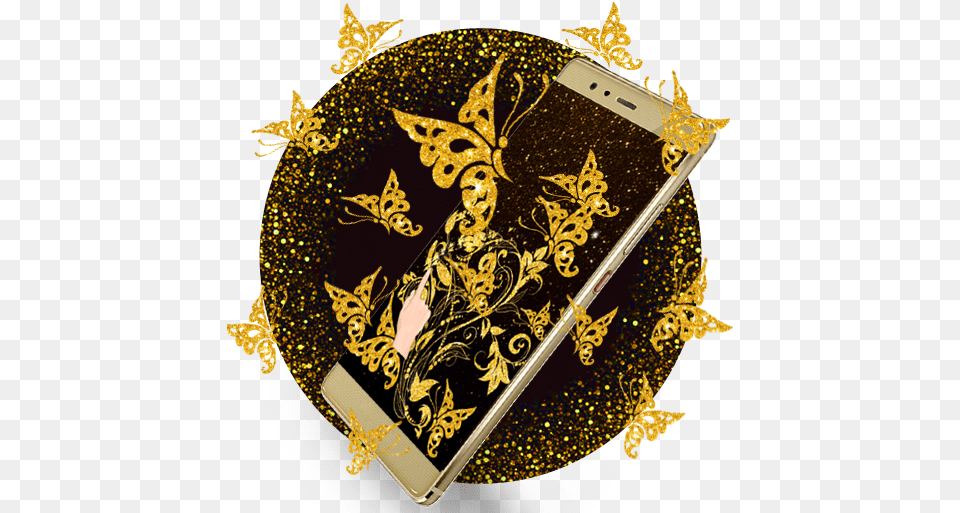 Luxury Gold Butterfly Edition For Android Download Cafe Fictional Character, Electronics, Mobile Phone, Phone, Pattern Png Image