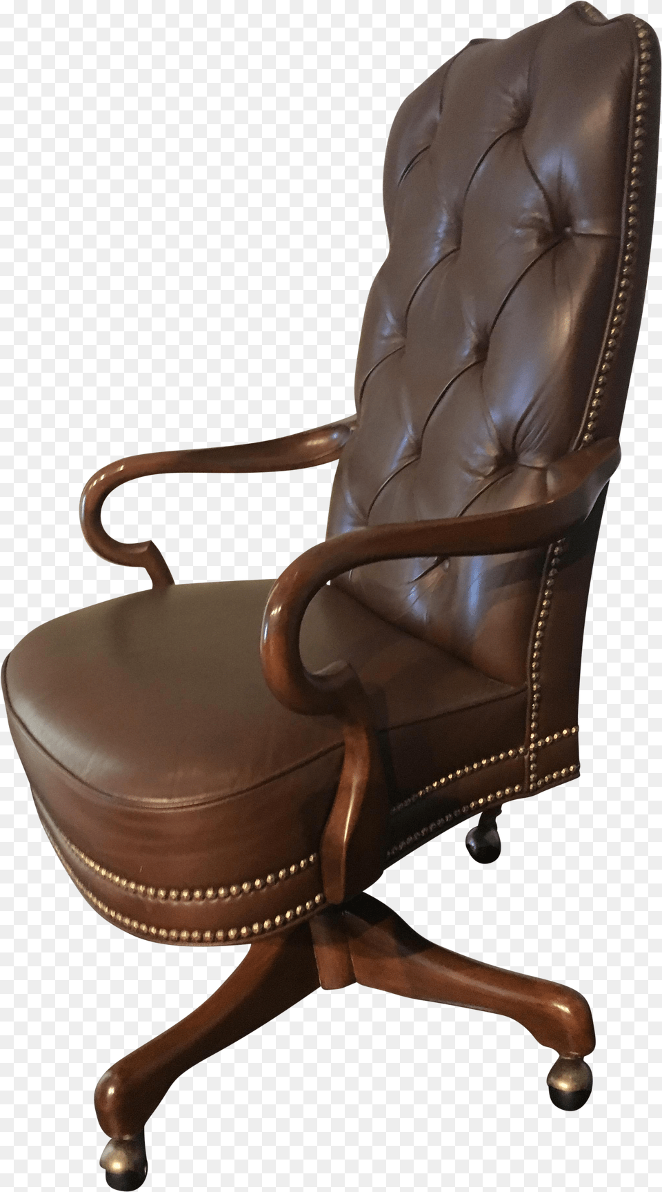 Luxury High Back Office Chair Used Tufted Leather Desk Chair, Furniture, Armchair Free Png Download