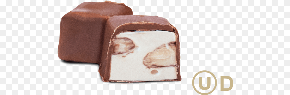 Luxury Soft Nougat Enrobed In Milk Chocolate With Roasted Dominostein, Dessert, Food, Cream, Ice Cream Free Png Download