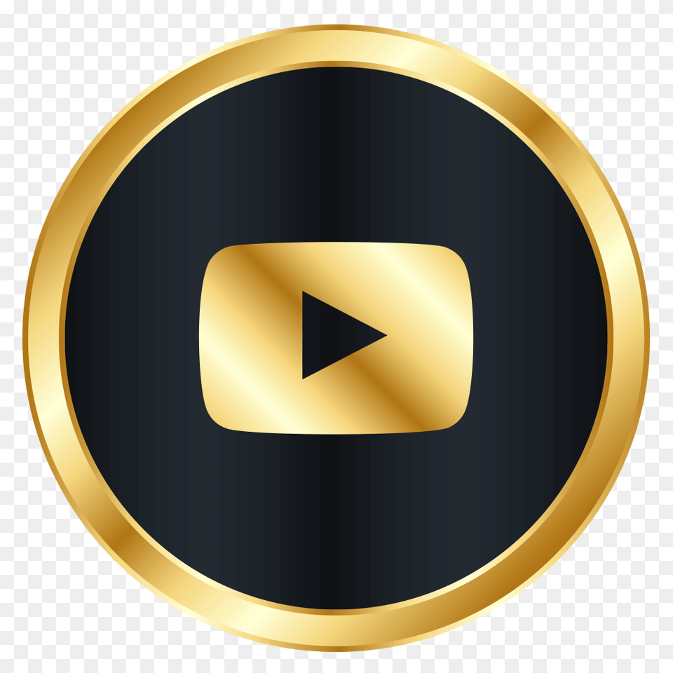 Luxury Youtube Button Image Free Circle, Disk, Gold, Symbol Png