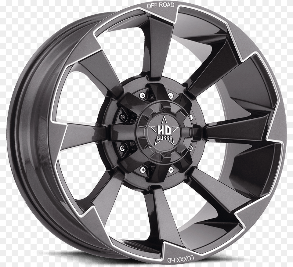 Luxxx Off Road Lhd16 Lava Grey Milled Laser Cut Rim, Alloy Wheel, Car, Car Wheel, Machine Png