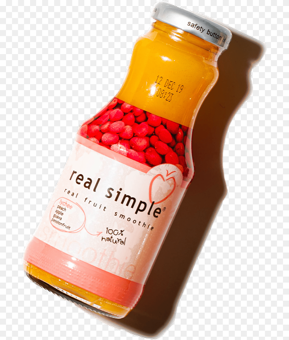 Lychee Peach Apple Guava U0026 Passionfruit Smoothie Glass Bottle, Beverage, Juice, Food, Ketchup Png Image