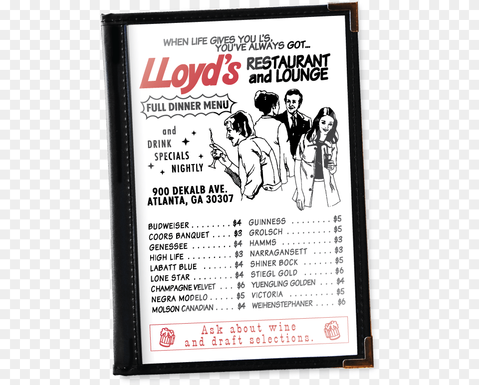 Lyd Web Menumockup All Lloyd39s Restaurant Amp Lounge, Advertisement, Poster, Adult, Person Png