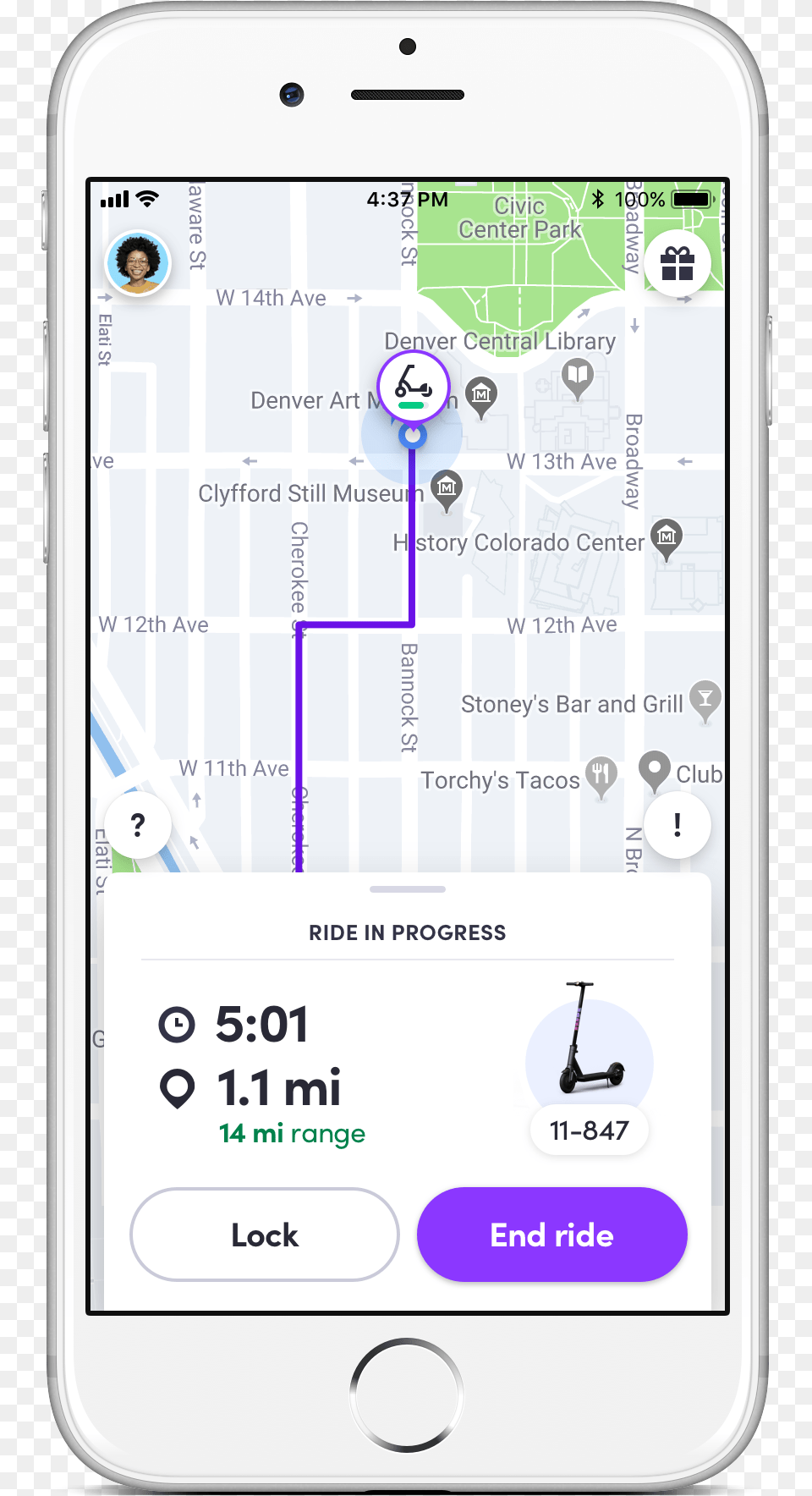 Lyft Denver Scooters Scooter From Lyft App, Electronics, Mobile Phone, Phone, Person Png Image