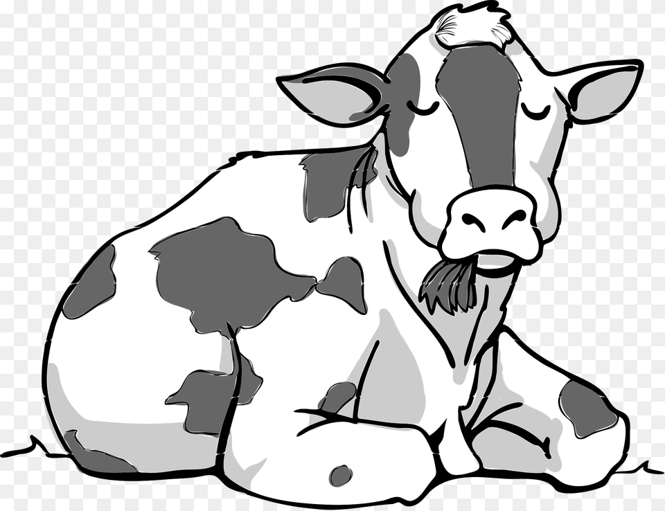 Lying Cow Clipart, Animal, Cattle, Livestock, Mammal Free Png