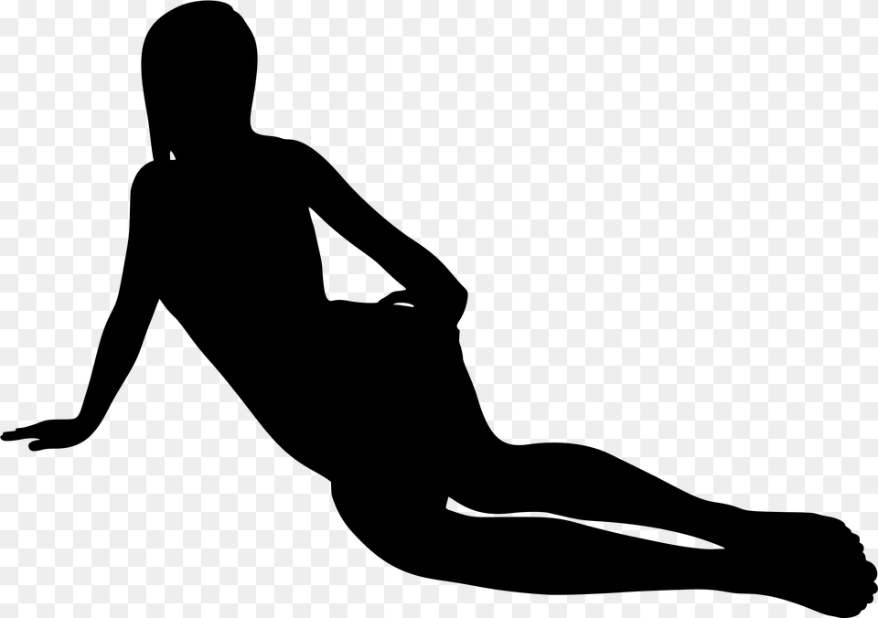 Lying Person Silhouette, Gray Free Png