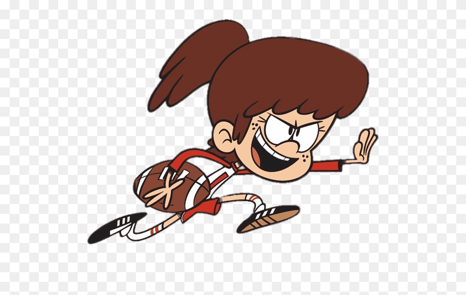 Lynn Loud Running With The Ball, Cartoon, Face, Head, Person Free Png Download