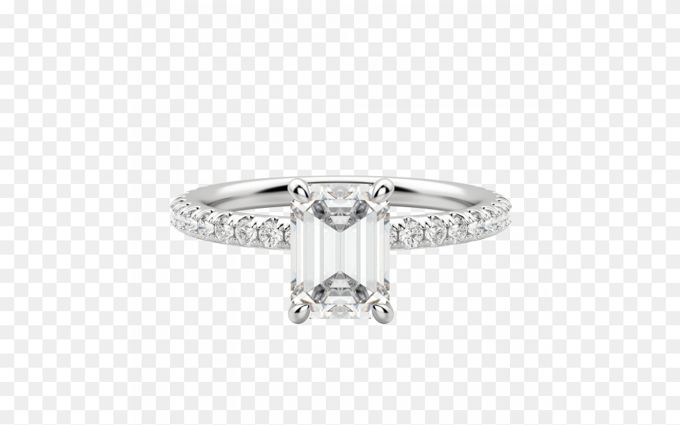 Lyre Emerald Cut Engagement Ring Solid, Accessories, Diamond, Gemstone, Jewelry Free Png Download