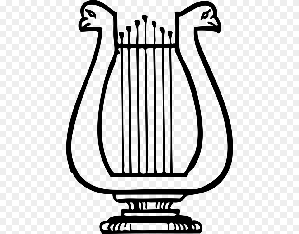 Lyre Musical Instruments String Instruments Harp, Gray Free Transparent Png
