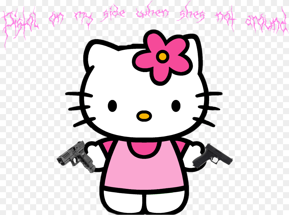 Lyrics Handgun Pistols Nsw Edit Hellokitty Guns Whatsmi Hello Kitty, Gun, Weapon, Baby, Person Png