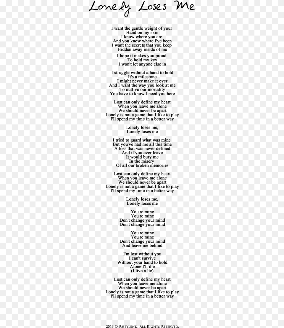 Lyrics Lonelylosesme Document, Gray Free Png Download