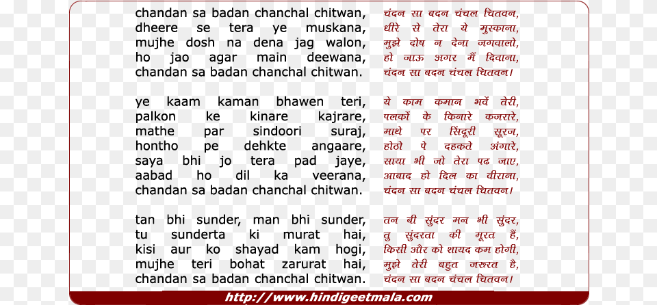 Lyrics Of Song Chandan Sa Badan Chanchal Chitwan Ankhon Ki Masti Lyrics, Chart, Plot, Text, Blackboard Free Png Download
