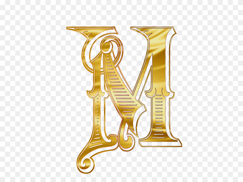 M Smoke Pipe, Text, Symbol, Gold Free Png Download